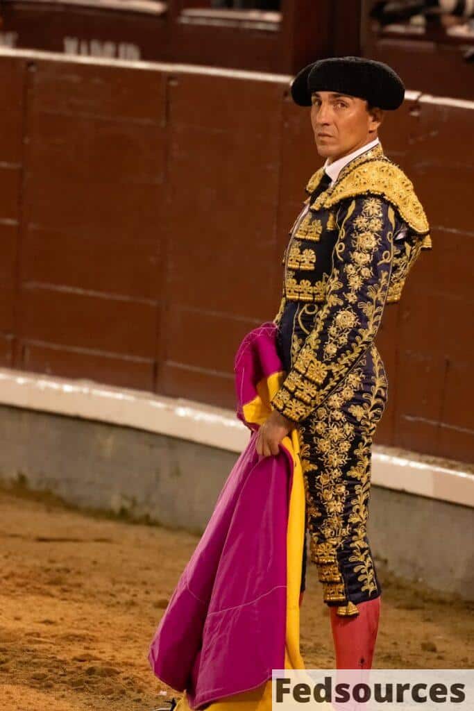 Matador in a Traditional Costume in a Bullring